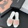 Chanel Women Beige Fabric Pink Logo White Heels product view 1