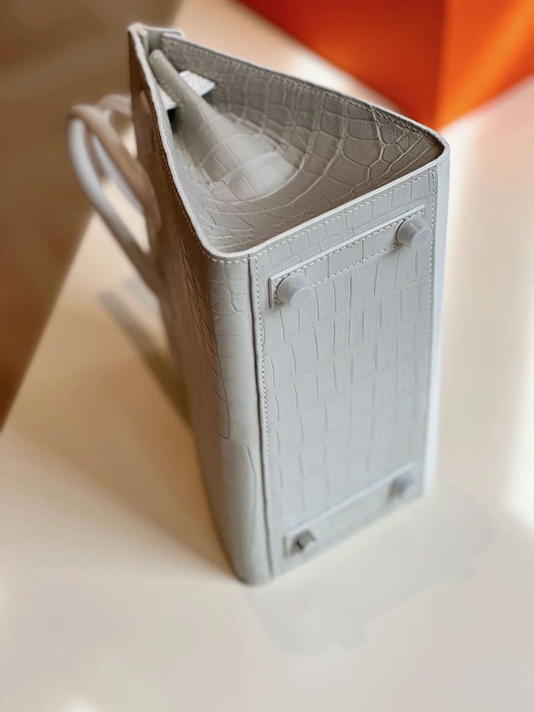 Hermès Birkin 20 Sellier Faubourg House White Snow Palladium Hardware Bag product view 5
