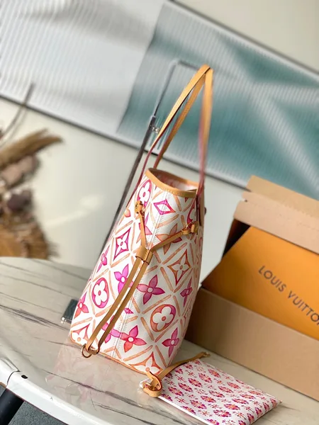 Louis Vuitton Neverfull MM 31 In Coral Monogram Tiles Canvas Bag product view 2