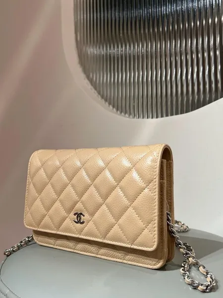 ChanelCaviar Quilted Wallet on Chain Woc Beige Bag product view 2