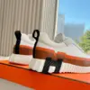 Hermès Women White Brown Leather Mesh Sneakers product view 6