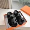 Hermès Women Black Leather Sandals product view 3