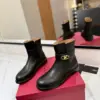 Valentino Women Black Leather Ankle Boots product view 3