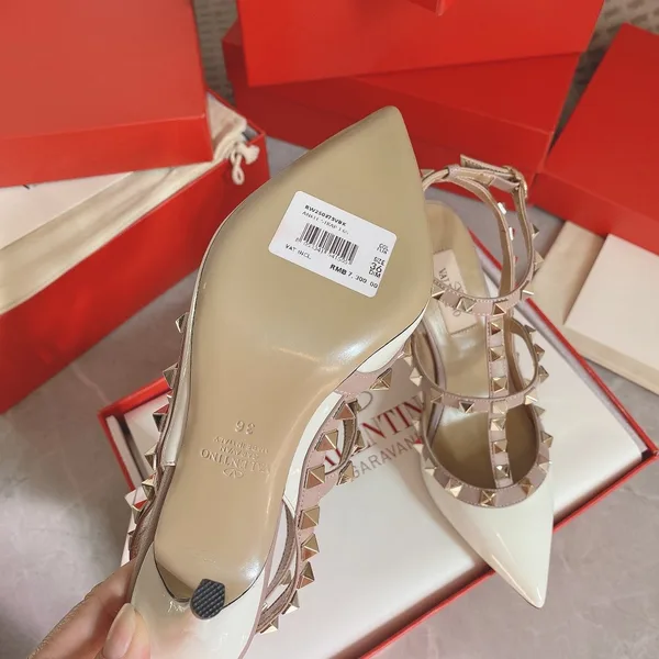 Valentino Women White Patent Leather Rockstud Pumps product view 6