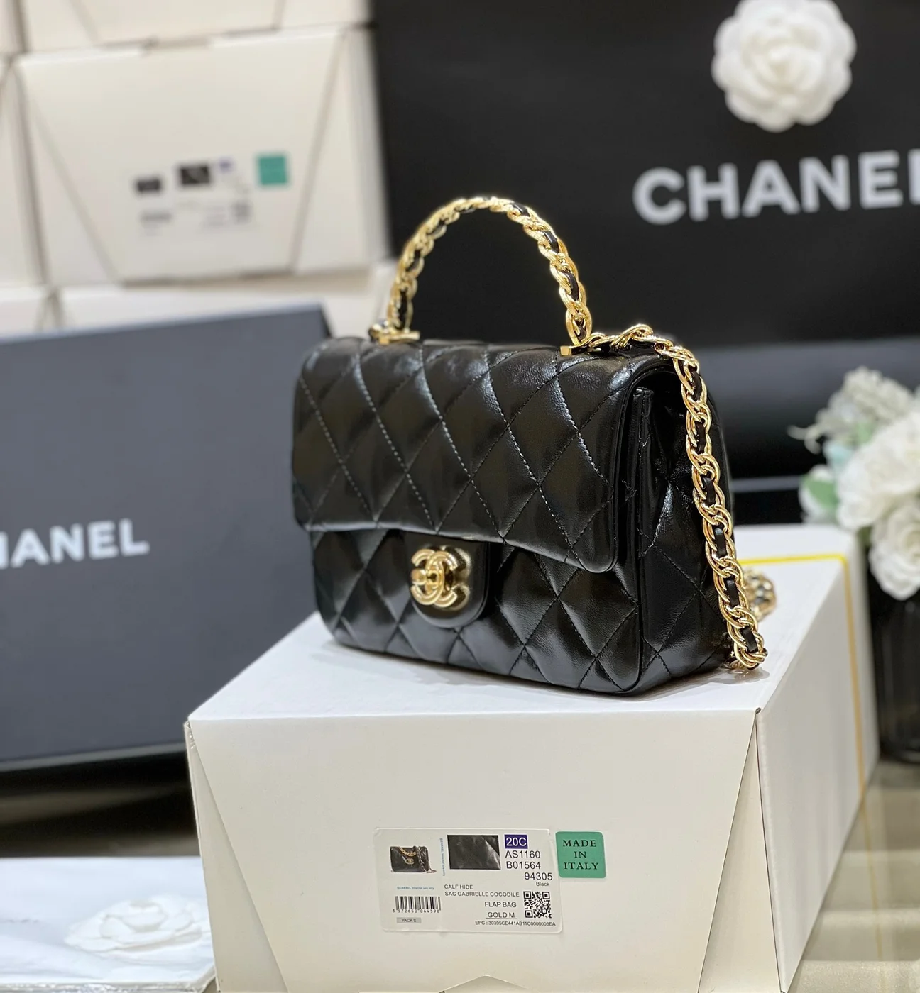 Chanel Mini Rectangular Flap With Top Handle Black 20 cm Bag product view 4