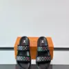 Louis Vuitton Men Black Canvas Double Strap Slides product view 6