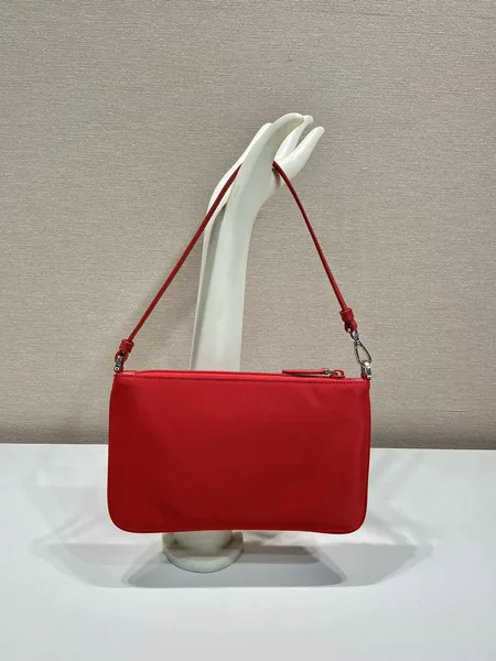Prada Shoulder Bag 24 With Triangle Logo In Passion Red Re-Nylon Fabric product view 4