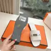 Hermès Women White Leather Slide Sandals product view 2