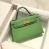 Hermès Minikelly 20 Green Gold Hardware Bag product view 3
