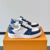 Louis Vuitton Men White And Blue Leather Sneakers product view 1