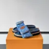 Louis Vuitton Men Blue Denim Slides product view 3