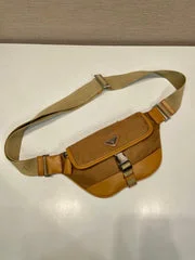 Prada Belt Bag 18 In Sepia Brown Re-Nylon And Calfskin Trim product view 3