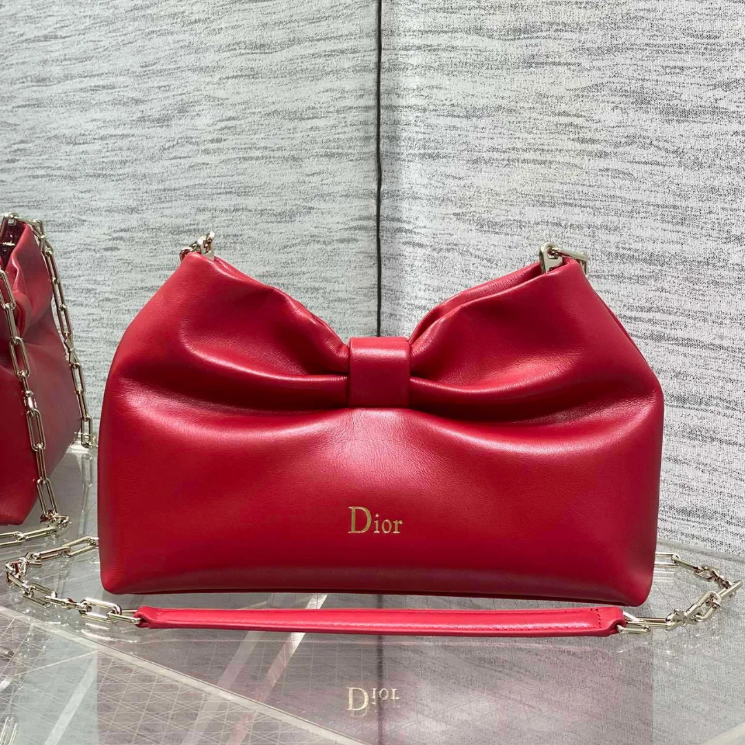 Dior Bow Bag Red Lambskin product view 1
