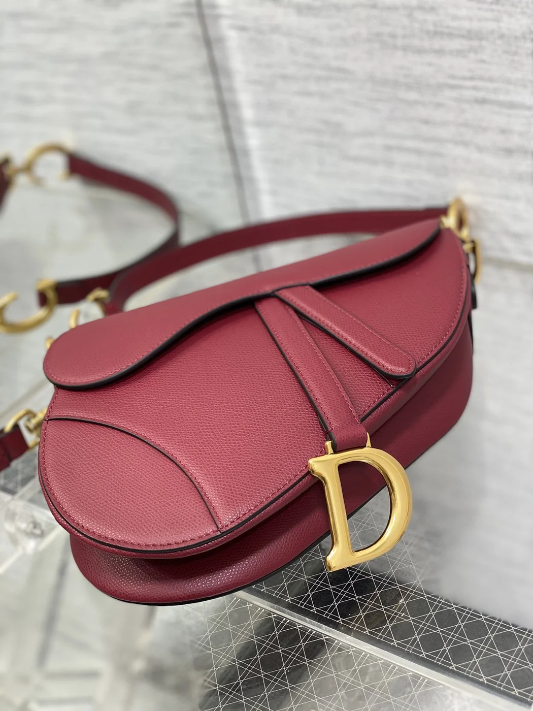 Dior Saddle Bag in Red Gold Hardware product view 5