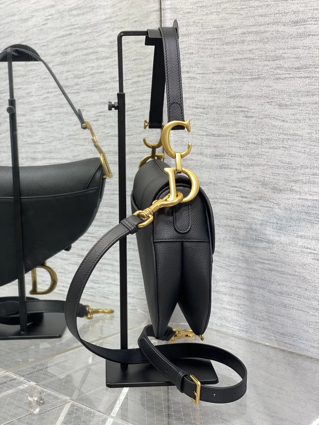 Dior Saddle Bag in Black Gold Hardware product view 4