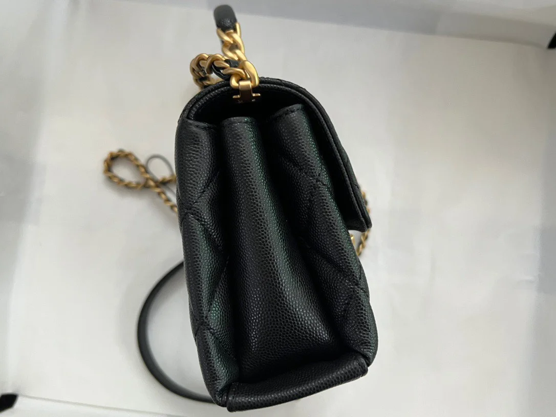 Chanel Handle Woman’s Handbags Demi Lock Gold With Leather 19 cm product view 3