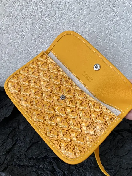 Goyard Yellow Goyardine Canvas  Chevroches Calfskin Saint Louis PM Tote product view 8