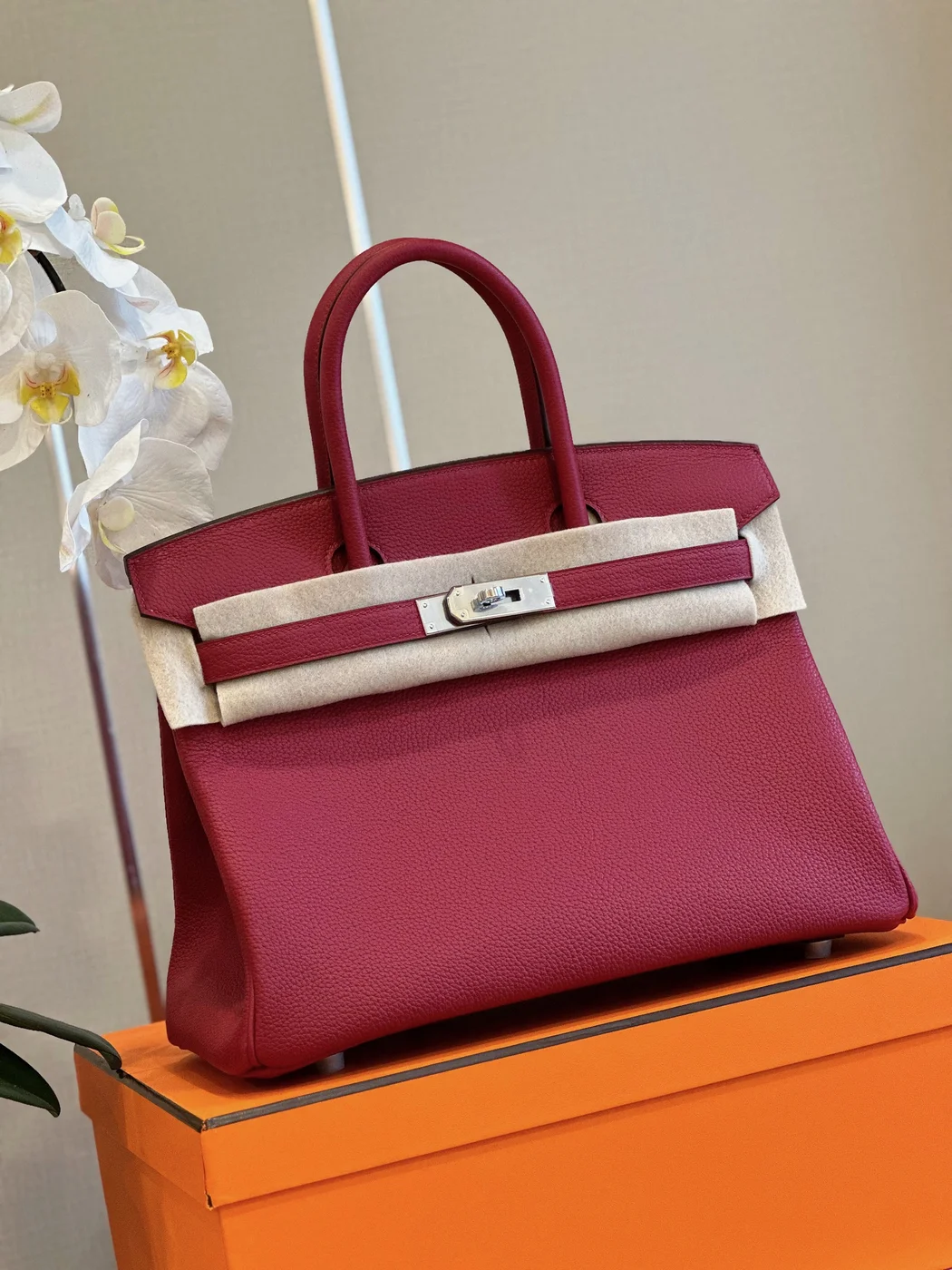 Hermès Birkin 30 Burgundy Palladium Hardware Bag product view 3