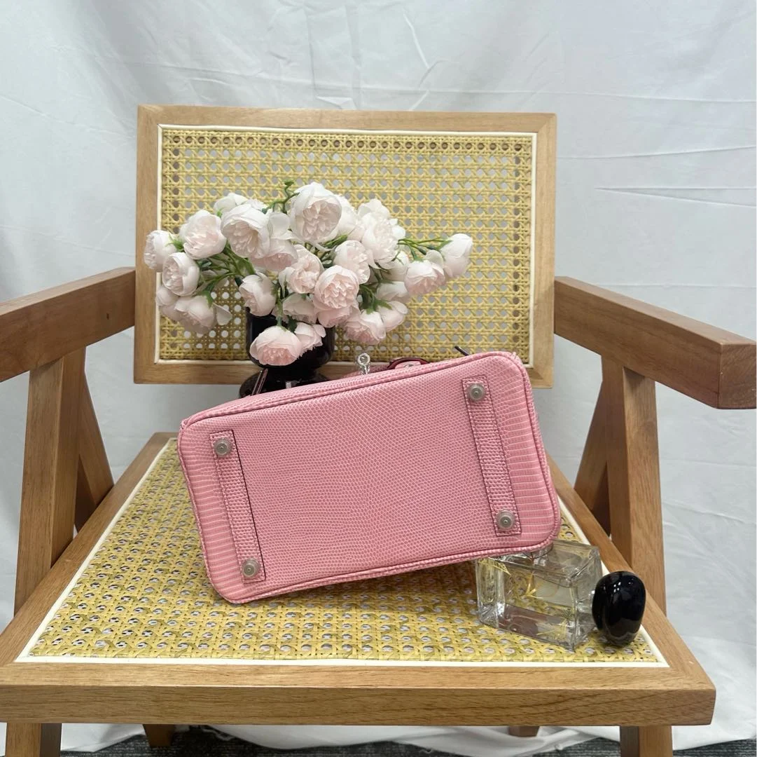 Hermès Birkin 25 cm Sakura Pink Lizard Leather Silver Hardware Bag product view 5