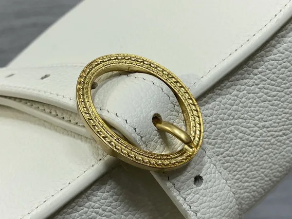 Dior Small Dior Médaillon Flap Bag in White product view 4