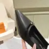 Louis Vuitton Women Black Leather Slingback Heels product view 5