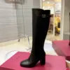 Valentino Women Black Leather Knee High Boots product view 6