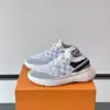 Louis Vuitton Men White Knit Mesh Sneakers product view 3