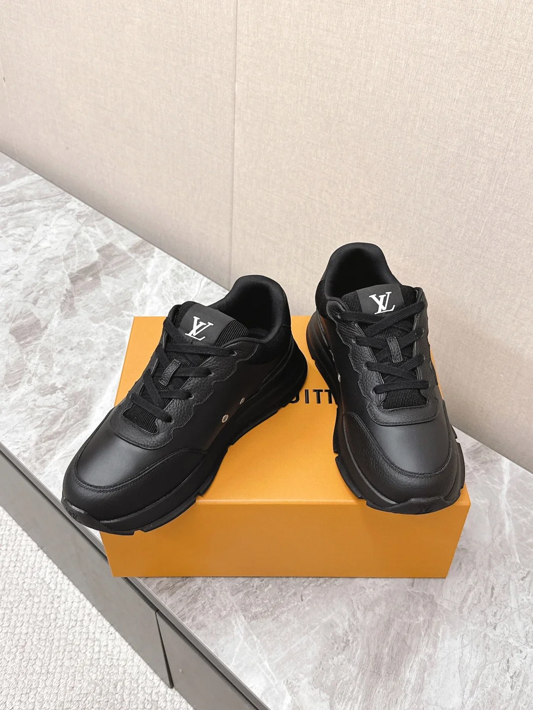 Louis Vuitton Women Black Leather Sneakers product view 6