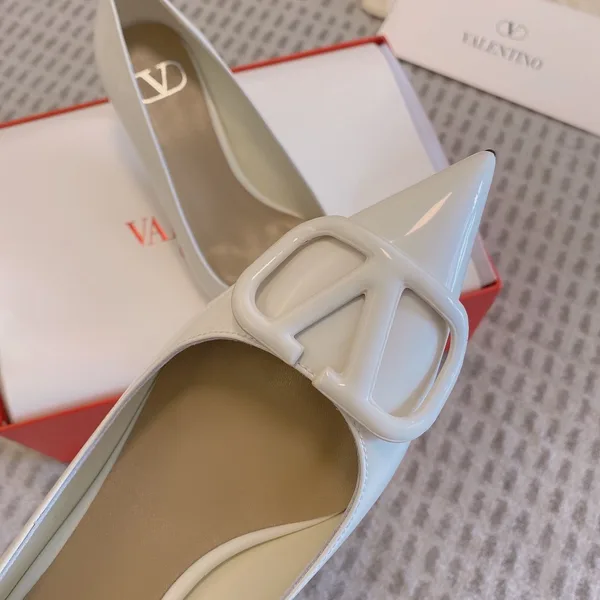 Valentino Women White Patent Leather Pointed Flats product view 4