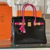 Hermès Birkin 30 Black/Pink Crocodile Leather – Custom Made Bag product view 5
