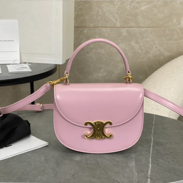 Celine Handle Shiny Wrinkled Leather Pink 15.5× .5x5cm Bag product view 1