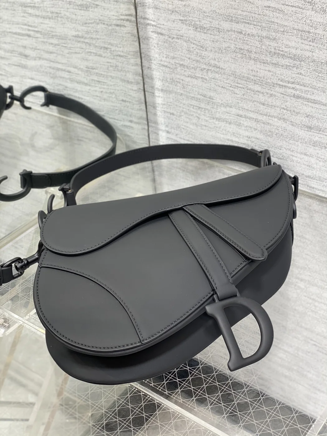 Dior Saddle Bag in Black with Black Hardware product view 5