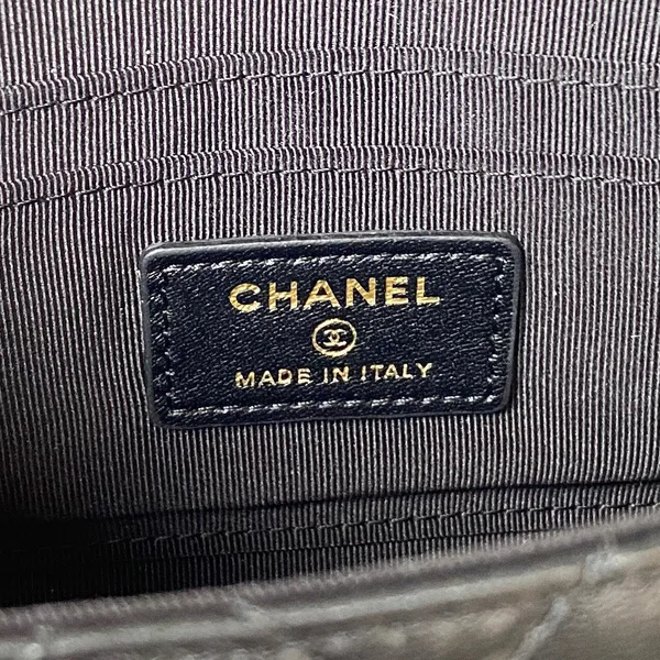 Chanel Woc Pearl Handle Plated Handbags Black Leather With Lock Gold .5×14.5×5.5 cm product view 7