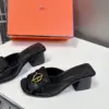 Hermès Women Black Leather Mules product view 4