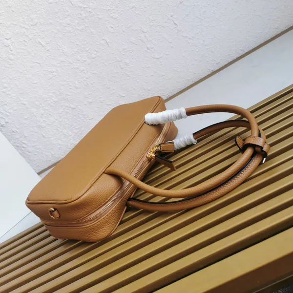 Prada Medium Leather Top-Handle Bag in Brown product view 3