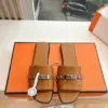 Hermès Women Brown Leather Slide Sandals product view 1