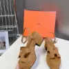 Hermès Women Tan Suede Platform Sandals product view 5