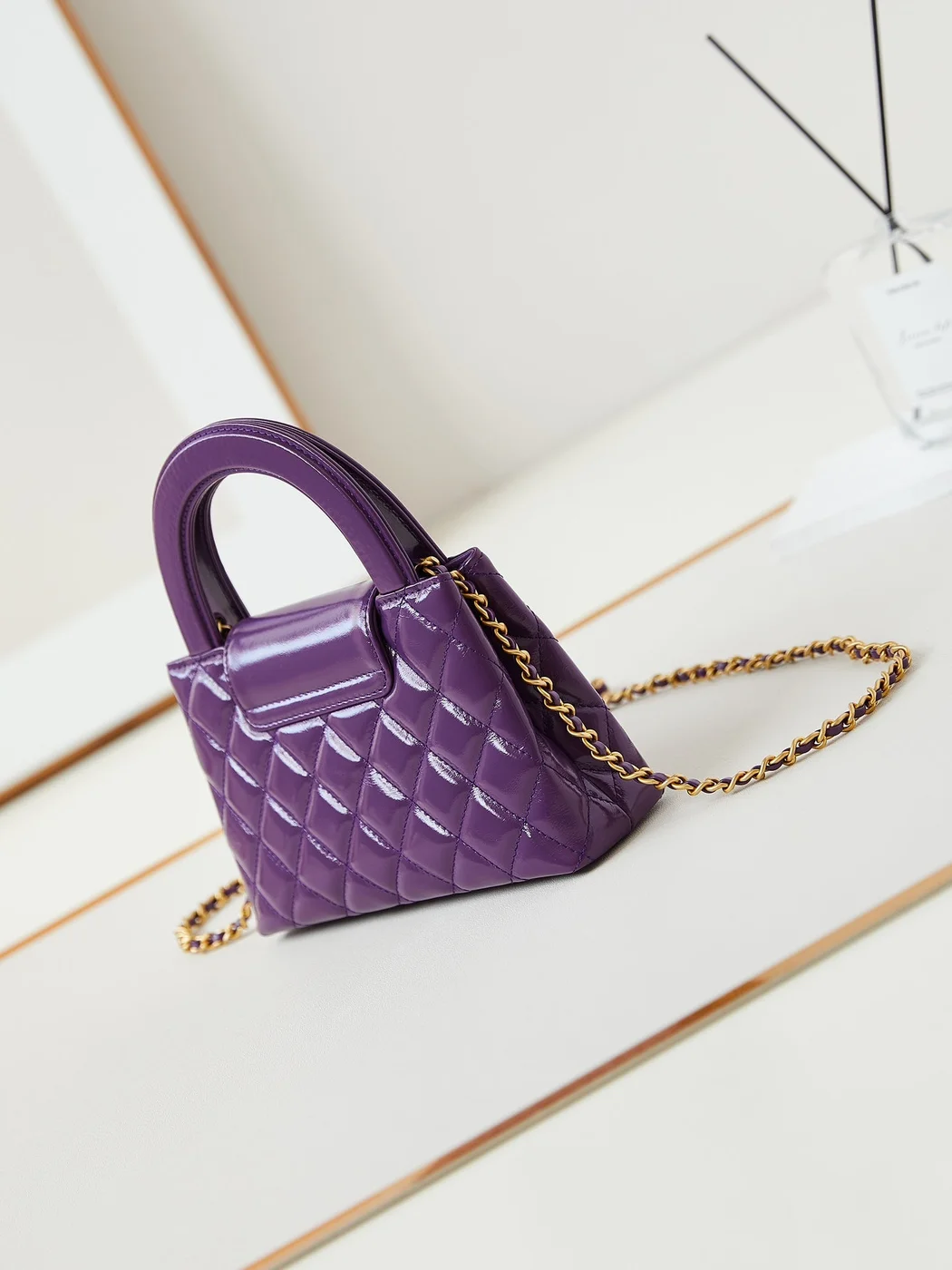 Chanel Kelly Mini 19 Bag In Indigo Purple Calfskin product view 3