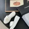 Chanel Women White Quilted Leather Slides product view 3