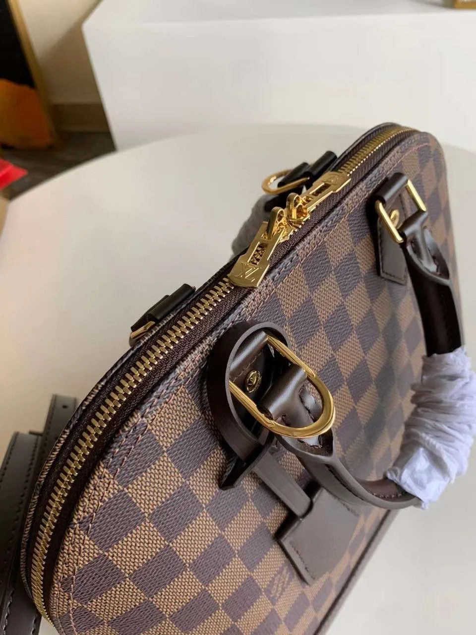 Louis Vuitton Damier Ebene Alma PM Caro Pattern Handbags 32mm product view 6