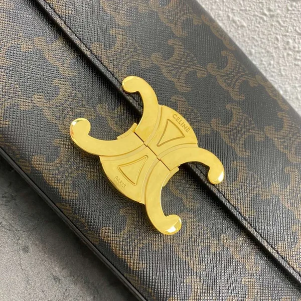 Celine Triomphe Handbag Printed Logo Smooth Leather 20x12cm product view 5