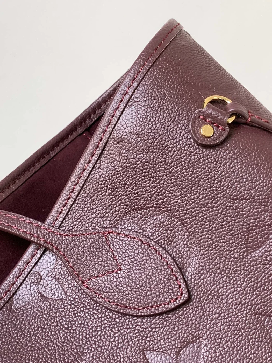 Louis Vuitton Neverfull MM Burgundy Monogram Empreinte Leather Bag product view 8