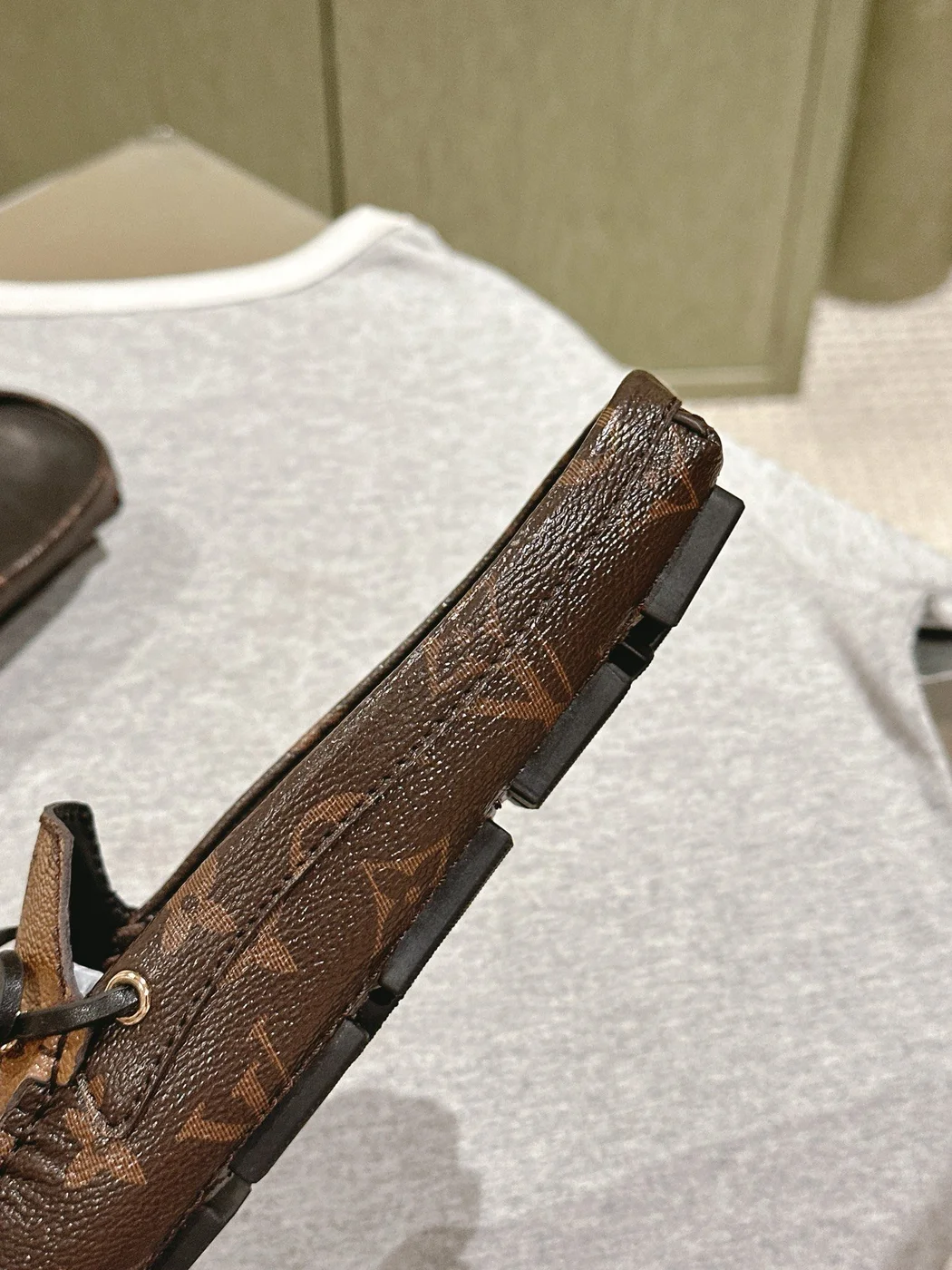 Louis Vuitton Women Brown Leather Moccasin Loafers product view 5
