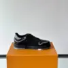 Louis Vuitton Men Black Leather Sneakers product view 6