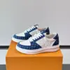 Louis Vuitton Men White And Blue Leather Sneakers product view 3