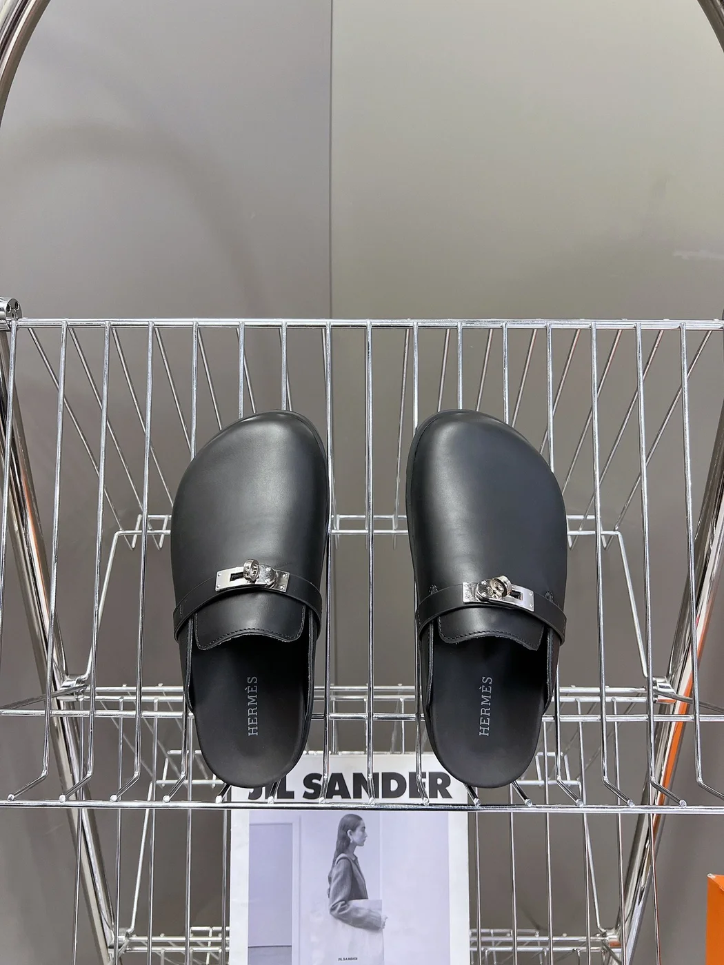 Hermès Women Black Leather Mules product view 6