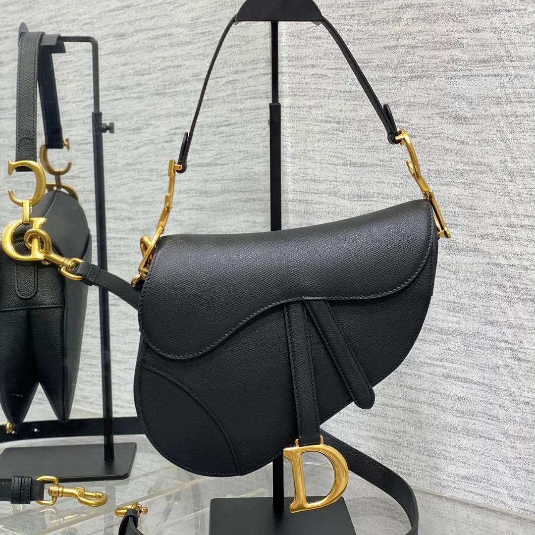 Dior Saddle Bag in Black Gold Hardware