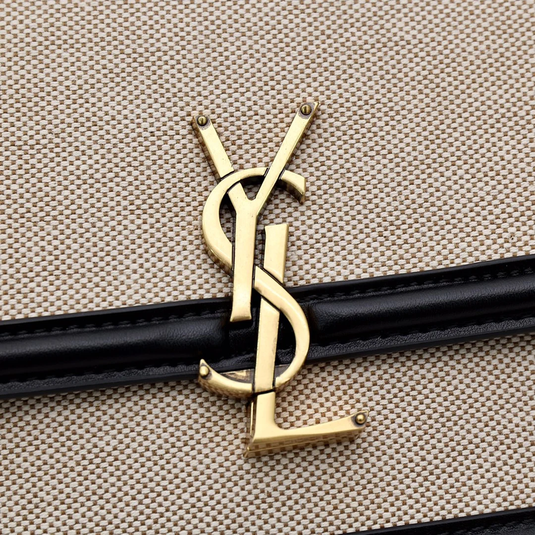 Saint Laurent Solferino Medium Shoulder Bag with Contrast Trim product view 3