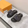 Louis Vuitton Women Black Fabric Adjustable Pocket Mules product view 1