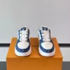 Louis Vuitton Men White And Blue Leather Sneakers product view 2